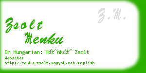 zsolt menku business card